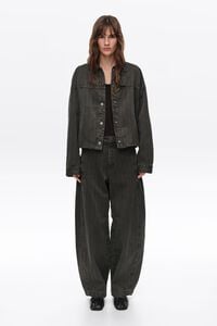 Jacke Denim Streifen verwaschenes Grau