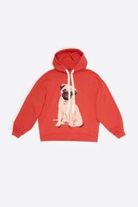 Red pug logo hoodie