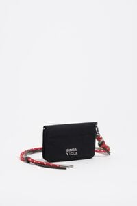 Small black nylon flap purse
