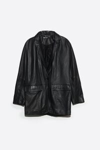 Black leather tailored jacket