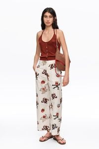Samba barrel trousers with decorative stitching