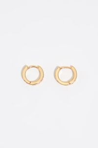 Gold multicolored logo mini hoop earrings