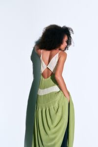 Two-tone pleated A-line strappy dress