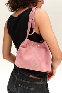 Bolso snaps mediano serraje rosa