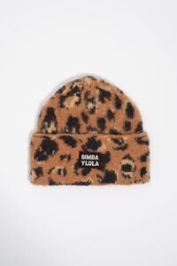 Gorro punto leopardo marrón