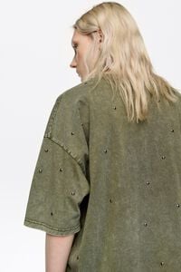 T-shirt katoen klinknagels groen