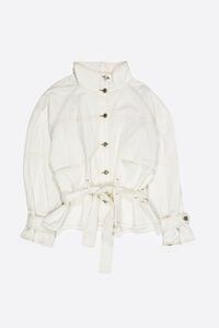 Blouson oversize coton d&eacute;lav&eacute; blanc cass&eacute;
