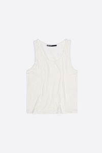 Camiseta tirantes li&ntilde;o lavado marfil