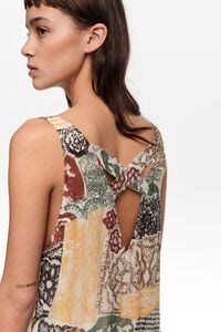 Vestido fluido irregular desflecado Lace marfil