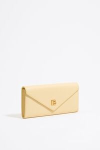 Billetera continental piel amarillo pastel
