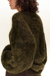 Sweter moher oversize ciemny khaki