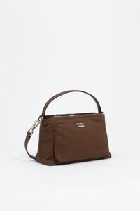 Dark khaki cotton mini slouch bag