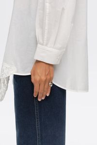 Silver crystal pinky ring