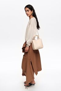 Small sand leather Chihuahua bag
