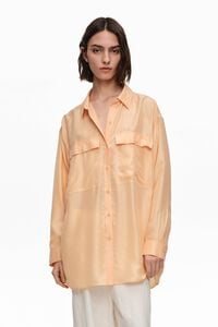 Light orange silk oversize shirt