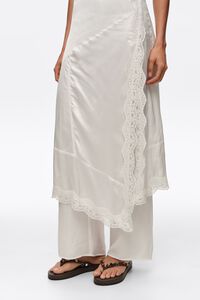 Off-white viscose lace skort