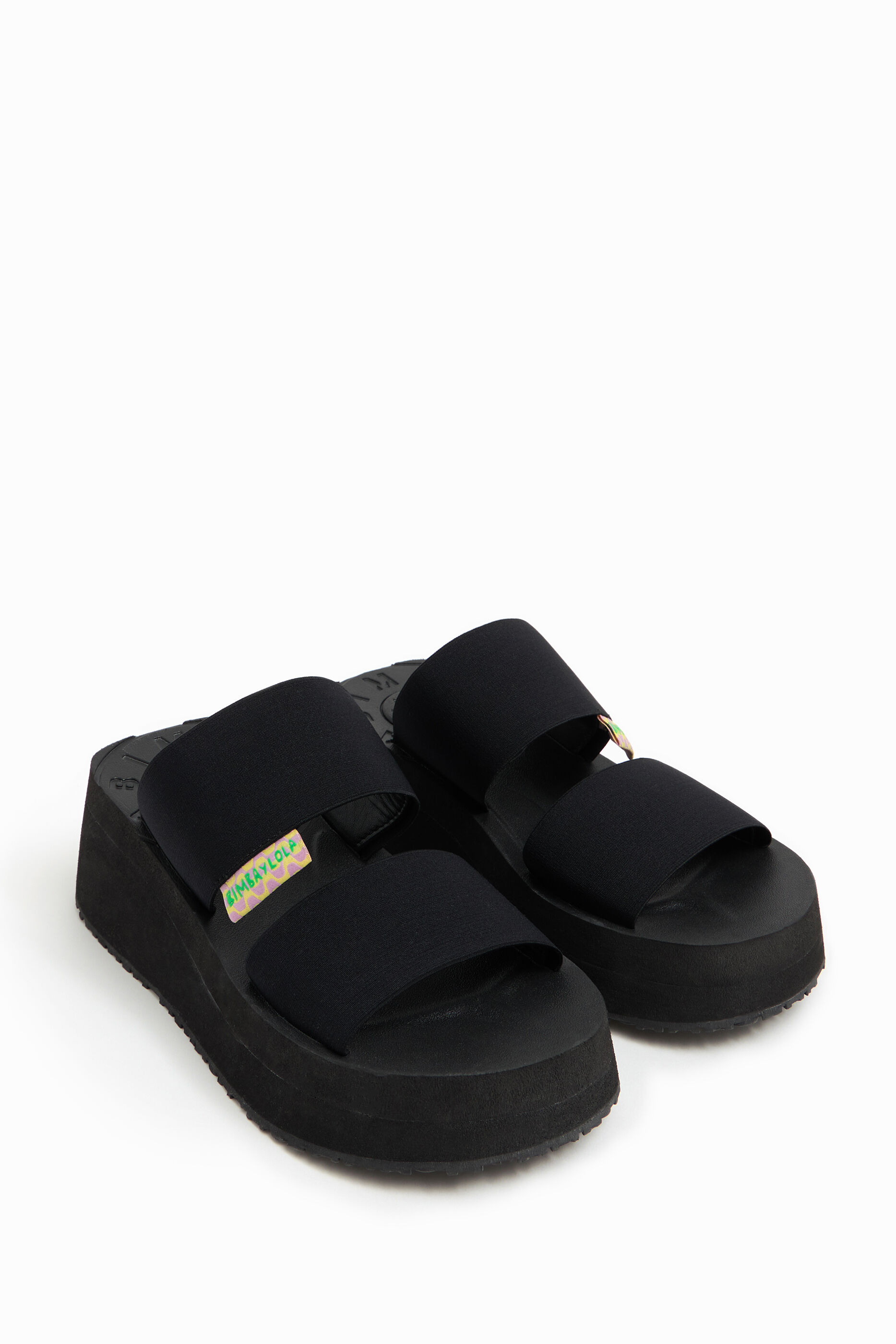 plain black platform sandals