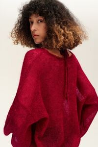 Jersey mohair top superpuesto rojo