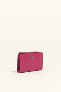 Cartera compacta piel fucsia