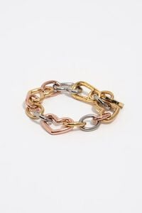Pulsera cadena coraz&oacute;n tricolor