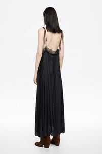 Vestido fluido encaje azul marino