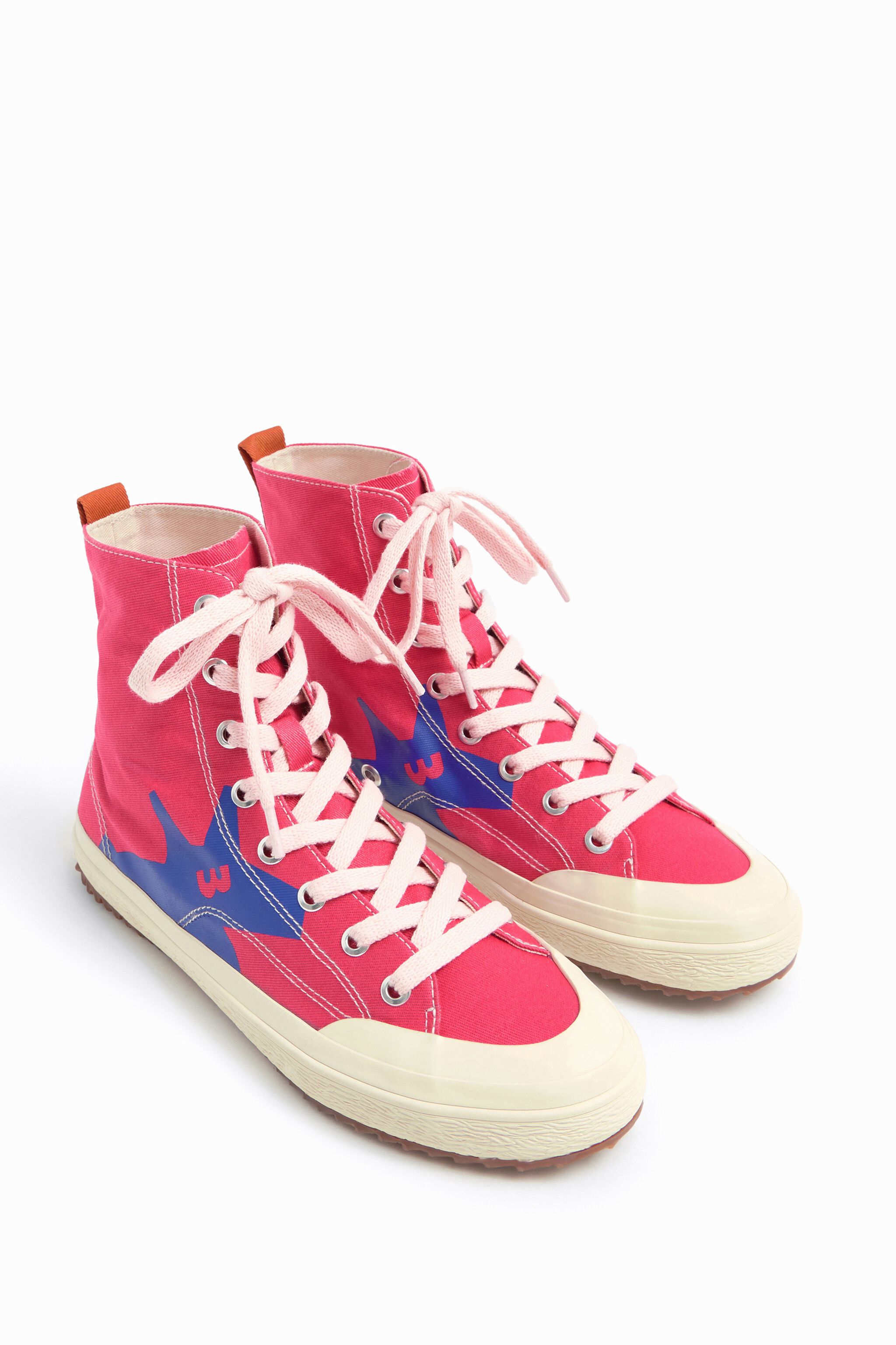 Sneaker hoog canvas roze