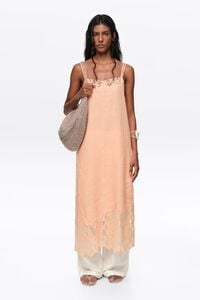 Vestit midi punta lli rentat taronja