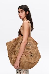 Large dark natural paper shoulder bag