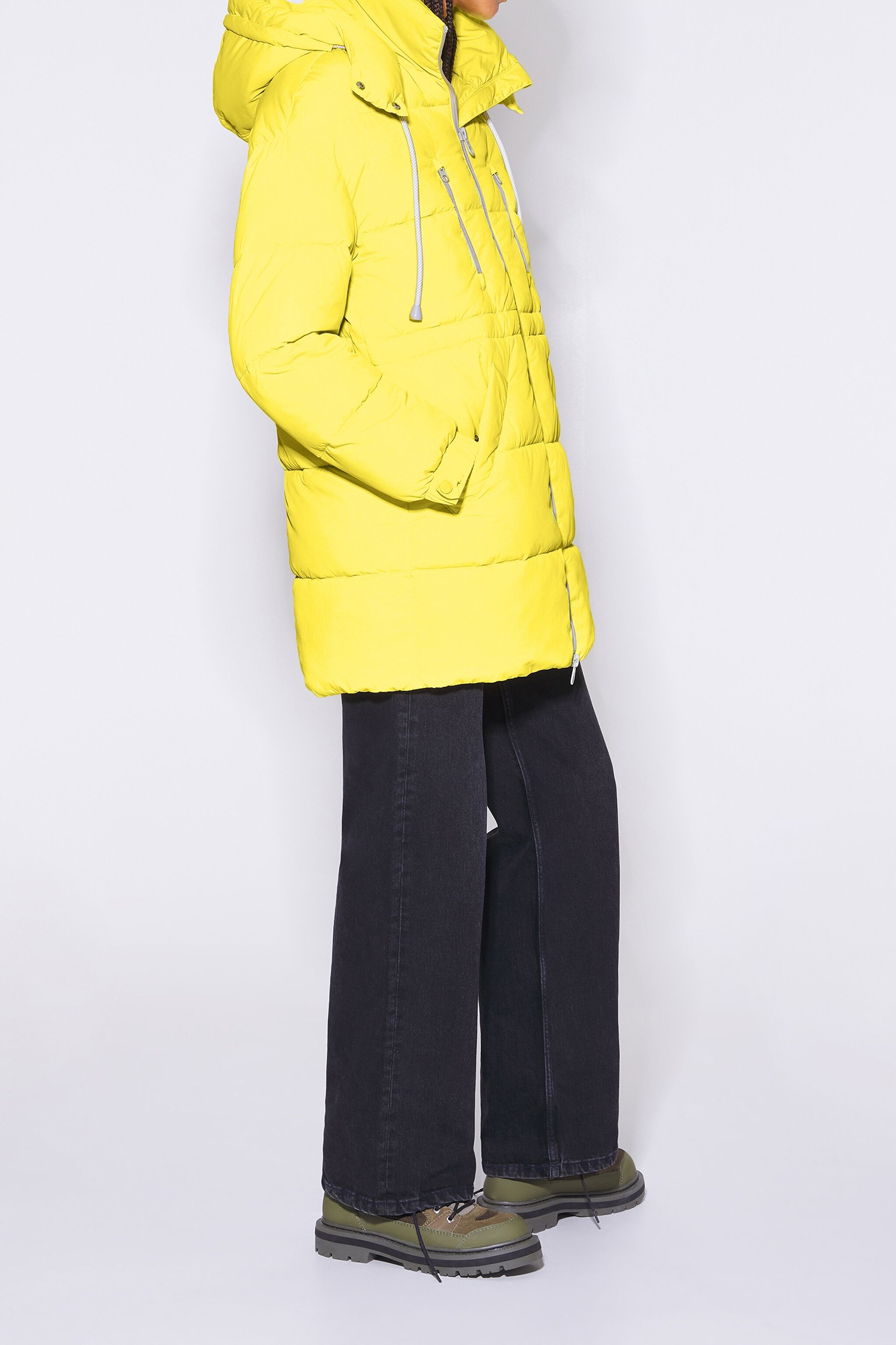 Yellow oversize puffer jacket