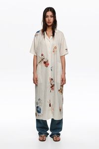 Off-white Seabed wrinkled fabric shirt dress