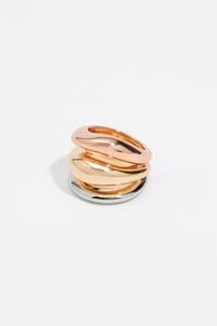 Multi-gold irregular three-band ring