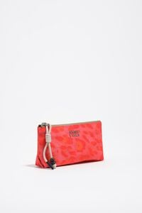 Monedero nylon leopardo rosa