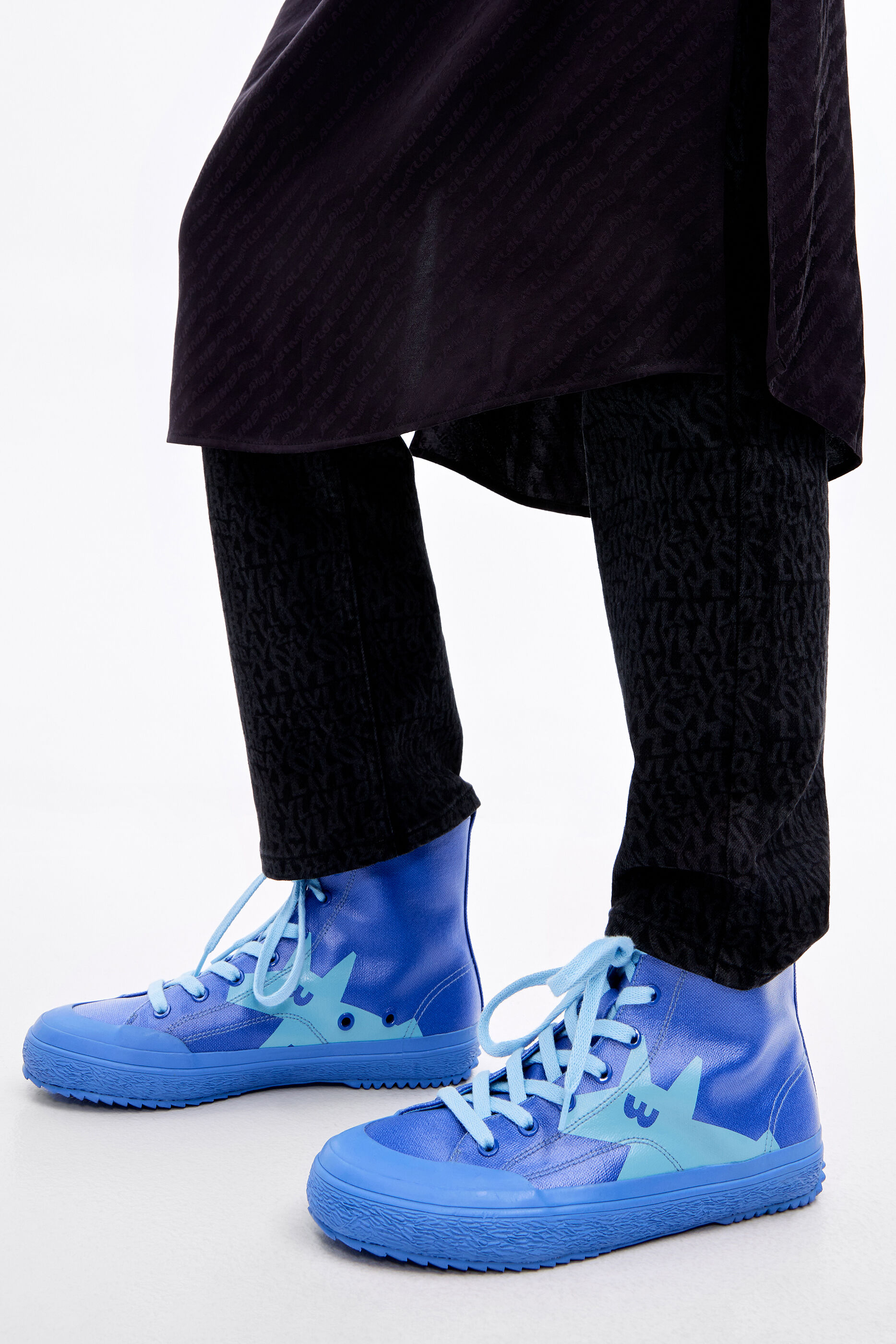 Sneaker hoog canvas blauw