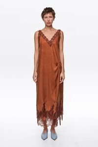 Vestido lencero nudo toffee