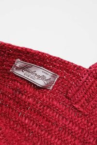 Large red plaited bag