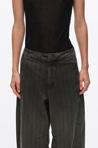 BARREL- Pantal&oacute;n denim rayas marr&oacute;n lavado