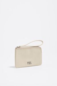 Cream leather coin purse