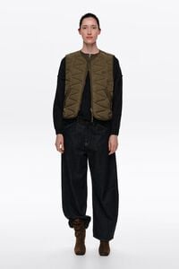 Khaki reversible padded vest