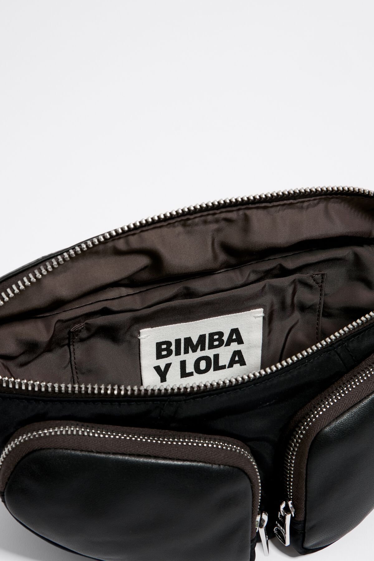 S smooth black leather Pocket bumbag