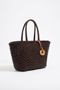 Bolso shopper trenzado chocolate