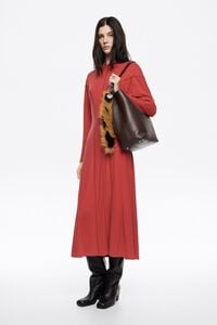 Jurk cupro A-lijn rood