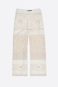 Pantal&oacute;n bordados y calados crudo