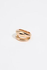 Gold irregular two-band ring