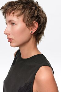 Black enamel beetle earrings
