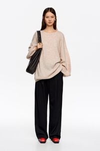 Long sand mohair sweater