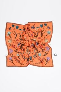 Orange flowers and bees scarf charm