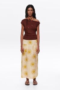 Bimba by the south linen A-line skirt