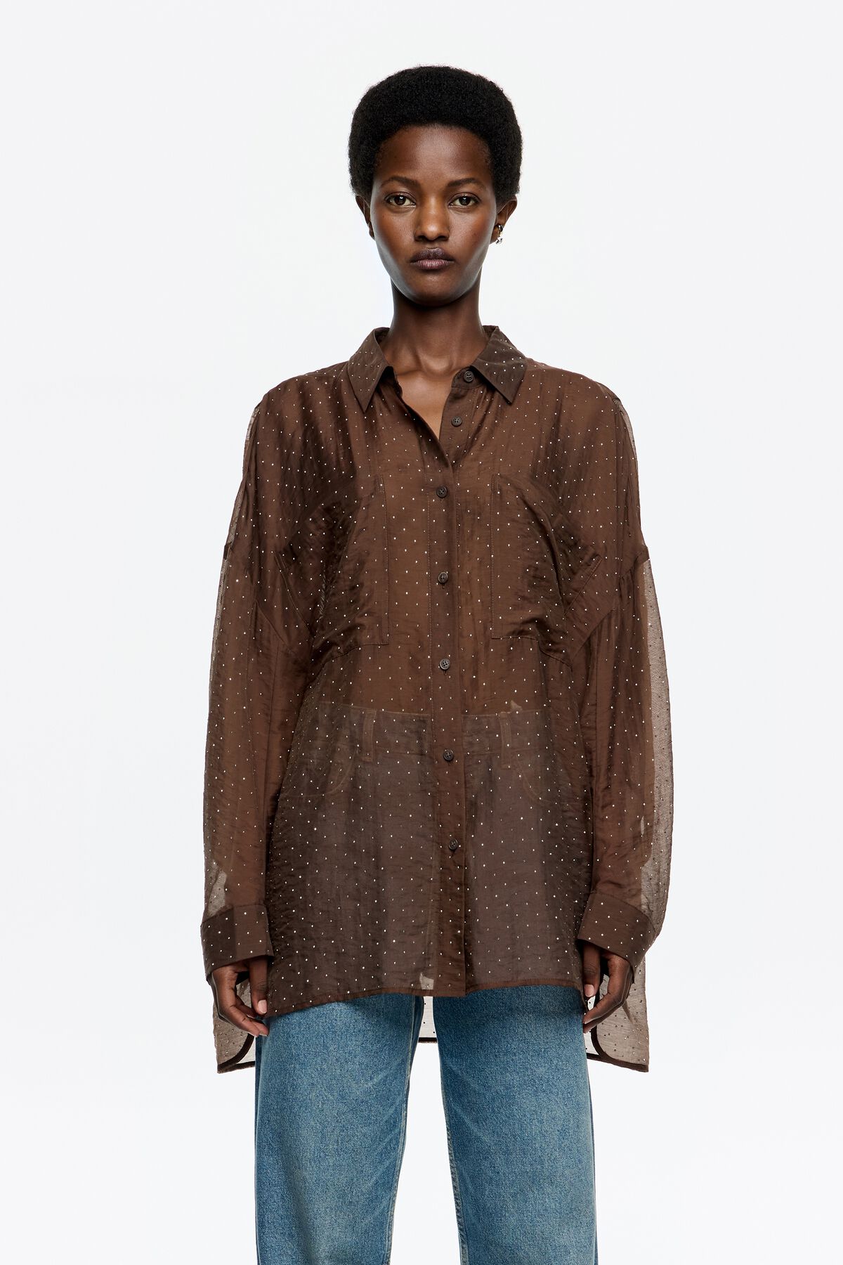 Corte Inglés Bimba Y Lola Camisas Camisa Oversize Mini Piedras