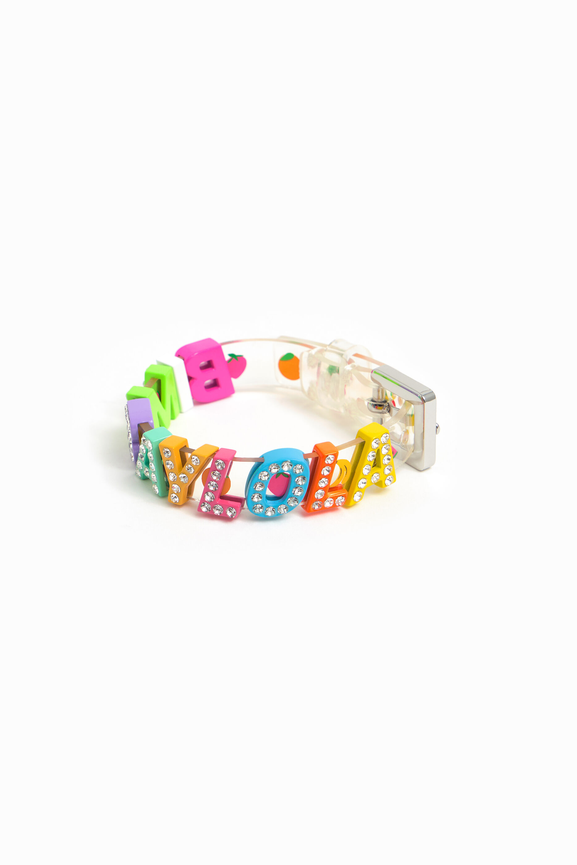 Pulsera transparente frutas