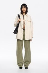 Sobrecamisa oversize lana blanco roto